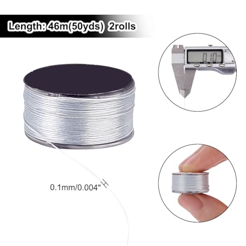 PH PandaHall 100 Yards Beading String 0.1mm Nylon Seed Bead Thread Bracelet Beading Thread Sewing String for Leather Stitching Beading Jewelry Bracelets Making - color: Aqua