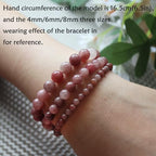 Natural Healing Gemstone Bracelet Handmade Yoga Stretch Elastic Bracelet Stress Relief Crystal Jewelry for Men and Women - color: Angel Quartz(Soothe the mood), size: 8mm