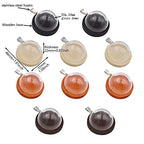 ZenRa 10-Piece Glass Dome Pendant Set with Wooden Base and Hollow Glass Cabochons (30mm Mixed Color) - size: 30mm Dome Mixed Color
