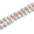 PATIKIL 75 Pcs 8mm OD 5mm Thick Crystal Glass Beads, Rondelle Crystal Beads Faceted Cut Gemstone Strand with Spacer Beads for Craft, Bracelet, Necklace, Light Purple Porcelain - color: Light Purple Porcelain