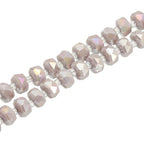 PATIKIL 75 Pcs 8mm OD 5mm Thick Crystal Glass Beads, Rondelle Crystal Beads Faceted Cut Gemstone Strand with Spacer Beads for Craft, Bracelet, Necklace, Light Purple Porcelain - color: Light Purple Porcelain