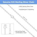Gacimy 925 Sterling Silver Chain for Women, 1mm 1.3mm 1.5mm 1.8mm Cable Chain Necklaces - size: 16 Inches, style: c.1.5mm Silver