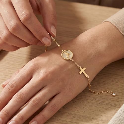 Cross Bracelet Gifts for Women Her - 14K Gold Plated Move Mountains Mustard Seed Cross Bracelet Faith Belief Bracelets Jewelry Gifts for Mom Girlfriend Bestie‌ Wife Mothers Day Birthday 8th Grade Graduate Graduation Anniversary‌ - style: Move Mountains Mu