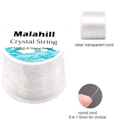 Elastic String Cord for Jewelry Making Bracelet Beading Thread,Stretchy String for Bracelets with 2 Pcs Beading Needles Beading Cord Clear 0.8mm - size: Clear 0.8mm