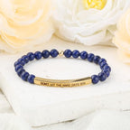 INSYOHO Dont Let the Hard Days Win Bracelet – Inspirational Healing Crystal Bracelet for Women & Men, Agate & Amethyst Beaded Adjustable, Motivational Gift for Stress Relief & Positivity - color: lapis lazuli