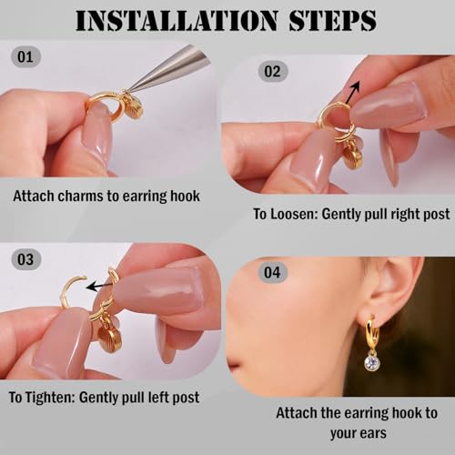 stino 16Pcs Huggie Earring Hooks for Jewelry Making, Brass Hoop Earring Clasps, Findings & Supplies(18K Gold Plated) - color: 18K Gold Plated