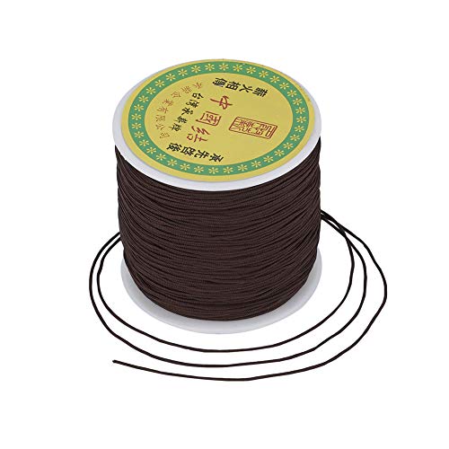 100 Yards 0.8mm Braided Nylon Crafting Thread Chinese Knotting Beading String Macrame Cord Rope for Necklace Bracelet Jewelry Craft Making, CoconutBrown - color: Coconut Brown, size: 0.8mm