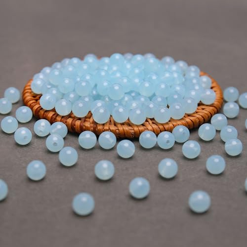 BONNY BOXX 1000PCs 6MM Jelly Light Blue Acrylic Round Beads, Smooth Transparent Acrylic Balls, Plastic Resin Gumball Bubblegum Chunky Beads for Necklace & Bracelet Making, Crafting Supplies - color: Jelly Light Blue, size: 6MM