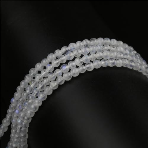 MJDCB 225pcs Natural Small Stone Beads 3mm Blue Moonstone Round Smooth Loose Gemstone Bead for Jewelry Making Bracelets Earrings Necklaces Accessories - color: Blue Moonstone