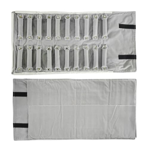 Portable Jewelry Roll Secure Ring Pouch Foldable Rings Case Ideal Ring Holder Case for Travel Enthusiast - color: Black (Gray Velvet inside)