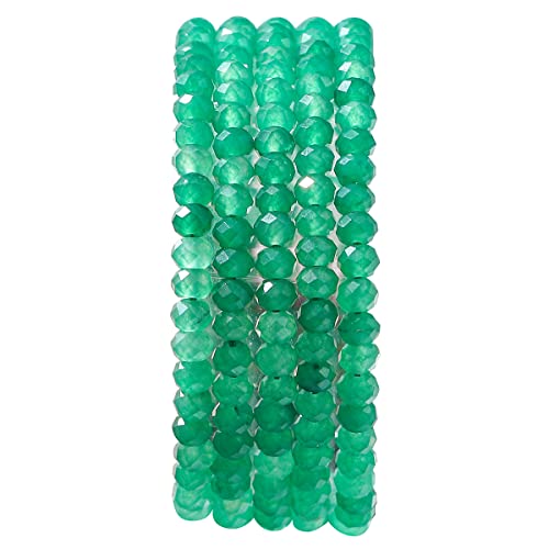 BEADIA Natural Green Aventurine Beads 4x2mm 120pcs Faceted Rondelle Loose Semi Gemstone Beads for Jewelry Making Design - color: Green Aventurine