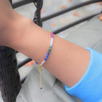 Faceted Bracelet for Women, Certified 925 Sterling Silver with 18K Gold Vermeil Healing Crystal Bracelets for Women - Crystals and Healing Stone Bracelet Women Jewelry for Gift - color: Multi