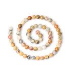 60PCS 6mm Natural Yellow Crazy Lace Agate Gemstone Round Loose Beads for Jewelry Making 1 Strand 15" - color: Yellow Crazy Lace Agate, size: 6mm 60pcs