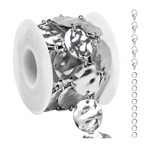 2 Yard Middle Oval Chain Bulk Stainless Steel Jewelry Making Chains Decoration Craft Chain Roll - color: Silver Middle Oval
