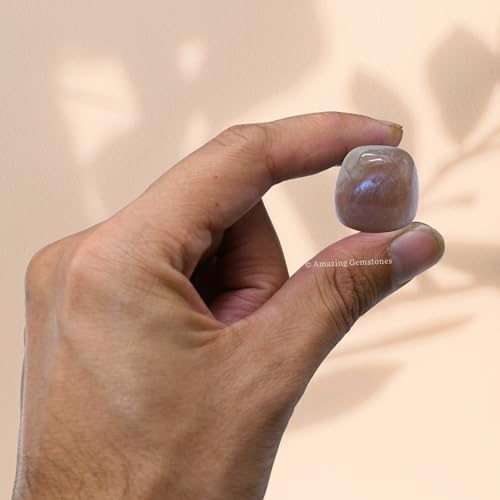 Amazing Gemstone Sun Moonstone Crystal Tumbled Stones Polished Rocks - Natural Gem Stones for Healing - DIY Crystals for Protection (1 Piece) - color: Sun Moonstone