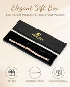 Magnetic Bracelets for Women, 99.99% Pure Copper Bracelet, 3800 Gauss, Adjustable Sizing, Women's Bracelets With Built-in Magnets, Gift Packaging, Fashion Jewelry Gift. - color: Rose