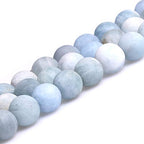 GEM-Inside Natural 12mm Aquamarine Quartz Gemstone Loose Beads Frosted Round A Grade Crystal Energy Stone Power for Jewelry Making 15" - color: Aquamarine, size: 12mm