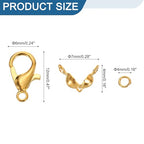 uxcell 570Pcs Jewelry Making Accessories Set with 50Pcs Lobster Claw Clasps, 400Pcs Open Rings, 120Pcs Crimp Bead Covers for Jewelry Making, Gold - color: Gold