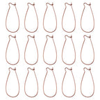 PH PandaHall 50-Piece Red Copper Kidney Earring Wires, Brass Hoop Earrings Components, 33mm/1.3inch