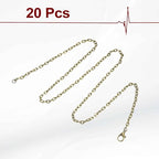 HARFINGTON 20 Pack 18 Inch Necklace Chains Bulk 3.2mm Bronze Plated Cable Chains with Lobster Clasps for Jewelry Making - color: Bronze, size: 18 Inch x 3.2mm