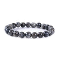 Justinstones 8mm Round Beads Stretch Bracelet 7 Inch Unisex - color: Larvikite