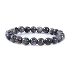 Justinstones 8mm Round Beads Stretch Bracelet 7 Inch Unisex - color: Larvikite
