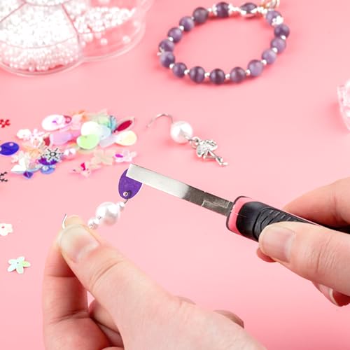 5-Inch Mini Flat Nose Pliers for Jewelry Making - Smooth Jaws Duck Billed Pliers - Pink Tool for Women - style: Flat Nose Pliers