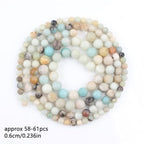 Stone Beads, 60pcs Amazonite, 6mm Round Loose Beads for Jewelry Making, Bracelets, with Bag, String & Card - color: Amazonite, size: 6mm