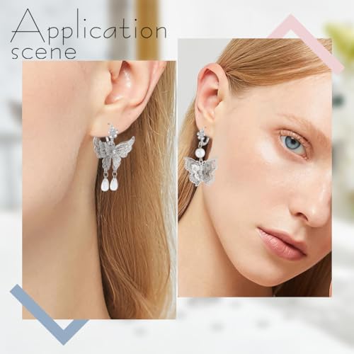 Beebeecraft 1 Box 20Pcs Flower Leverback Earring Findings Platinum Plated Brass French Earring Hooks with 20Pcs Jump Rings for DIY Jewellery Making - color: 20pcs Platinum Plated # 4