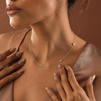 Mothers Day Gifts - Dainty Silver Gold Necklaces for Women Cute Station Choker Simulated Diamond Necklace Simple Layering CZ Necklace Trendy Jewelry Gifts - color: Silver, style: 5pcs Round CZ-Cable Chain