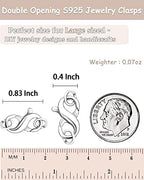 Dailyacc S925 Double Opening Lobster Clasp Sterling Silver and Gold Necklace Bracelet Extender Clasps and Closures for DIY Jewelry - color: Silver 2PCS, size: 15.5mm × 7.5mm