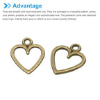 PATIKIL Heart Charm, 100Pcs Mini Heart Circle Pendant Charm Bulk for Jewelry Making Earrings Necklace Wedding Crafts - color: Cyan