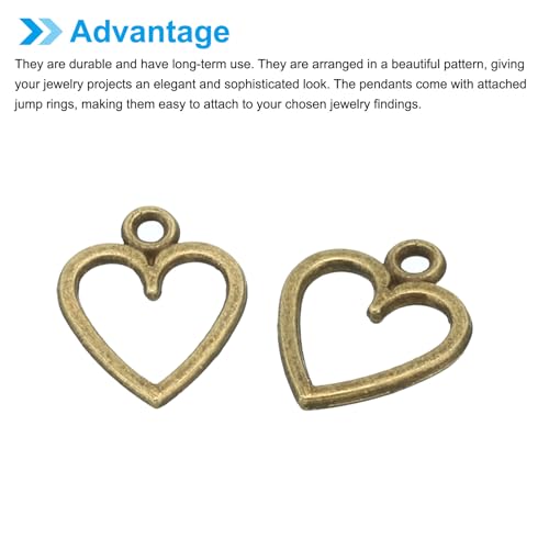 PATIKIL Heart Charm, 100Pcs Mini Heart Circle Pendant Charm Bulk for Jewelry Making Earrings Necklace Wedding Crafts - color: Cyan