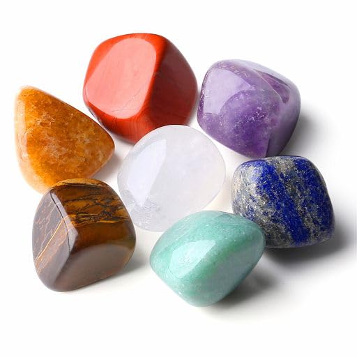 YATOJUZI 1LB Tumbled Polished Natural Crystals Stones 7 Chakra Mix-Color Bulk Crystal Gemstones Wholesale for Tumbling Cabbing Energy Balancing Reiki Crystal Decoration Meditation Therapy Gifts - color: Mix-color, size: 450g