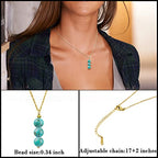 SmileBelle Crystal Necklace, Jade Necklace for Women as Anniversary Birthday Mothers Day Gifts for Women 14k Gold Black Tourmaline as Birthstone Jewelry for Girls Dainty Crystal Jewelry - color: Green Turquoise