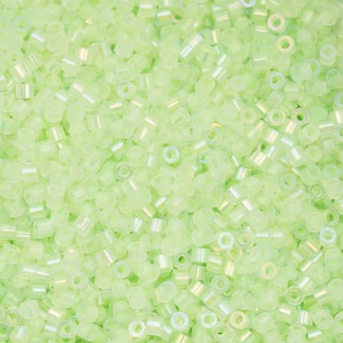 John Bead 25g Cylin Beads Light Green Glow in Dark AB 11/0 Glass Cylindrical Seed Beads for Jewelry Bracelets Necklaces Earrings Making Embroidery - color: Light Green Glow in Dark AB