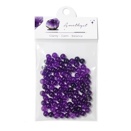 Raicegs 100pcs 6mm Amethyst Beads Natural Gemstone Beads Round Loose Beads for Jewelry Making DIY Bracelets Necklace - color: Amethyst, size: 6mm Round