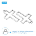 PATIKIL Alloy Open Back Bezel Pendants, Cross Shape Hollow Resin Pendant Frame for DIY Crafts Earrings Necklace Bracelet Making - color: Silver Tone