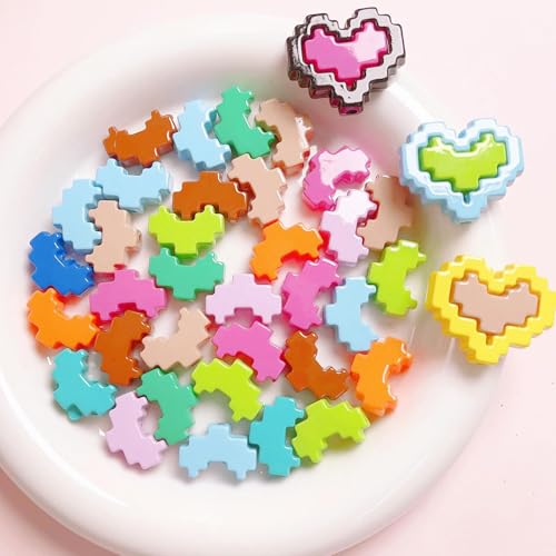 30PCS Large Acrylic Heart Beads for Pens, 25MM Colorful Heart Love Inside Beads for Keychain Jewelry Bracelet Making Focal Bead for Pen Making Crafts DIY Projects - color: Love Inside Beads