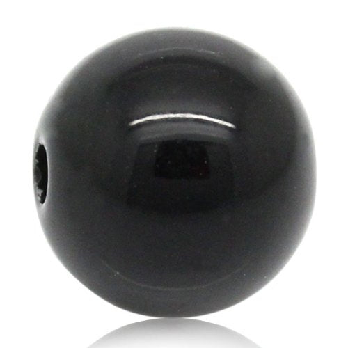 1,000 Round Black Acrylic Beads 8mm Diameter with 2mm Hole - color: Black, size: 8mm