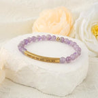 INSYOHO Dont Let the Hard Days Win Bracelet – Inspirational Healing Crystal Bracelet for Women & Men, Agate & Amethyst Beaded Adjustable, Motivational Gift for Stress Relief & Positivity - color: lavender crystal