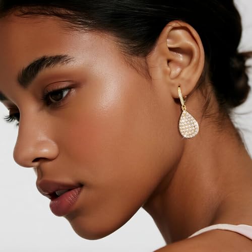 6Pcs Gold Leverback Earring Hooks, Hypoallergenic 14K Goldplated Dangle Ear Hooks French Hoop with Zirconia, 925 Sterling Silver Findings Earring Leverback Hook Making Replacement Supplies Set - color: 6PCS_Gold