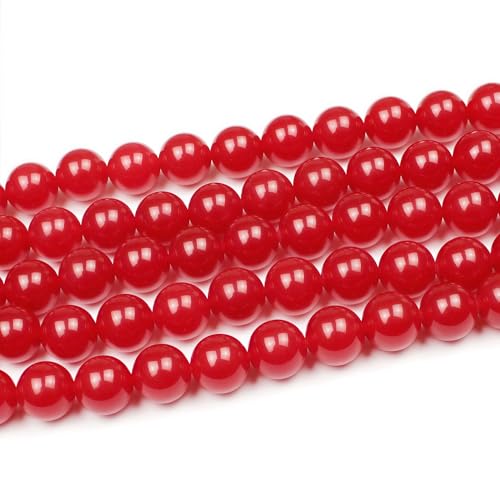 MJDCB Natural Red Jade Round Loose Beads for Jewelry Making DIY Bracelet Necklace (6mm) - color: Red Jade, size: 6mm