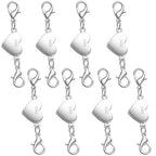 925 Silver Magnetic Necklace Clasps and Closures, Double Lobster Magnetic Necklace Clasps for Bracelet and Necklace Extender (8silvery) - color: 8silvery