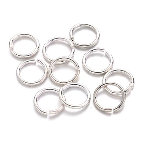 KISSITTY About 360pcs/50g Platinum Plated Brass Open Jump Rings 8x1mm Round Chainmail Jewelry Making Connectors - color: Platinum#8mm
