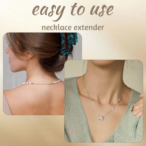 100 Pcs Extender Chain for Jewelry Making, Silver and Gold Extension Tails for Necklace, Necklace Extender, 5 Cm Removable Chain Extenders for Bracelets, Anklets