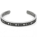 Stainless Steel Cuff Bracelet,Retro Gothic Punk Biker Cool Open Adjustable Cuff Bangle Bracelets Jewelry for Men Silver - style: Sun Moon Star
