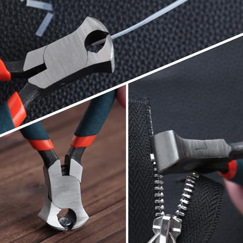 Mini End Cutter Pliers 4.5 Inches End Nippers Staple Puller Nail Remover Tool Zipper Install Pliers Wire Cutters for Jewelry Making - style: End Nipper-Orange