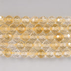 Angelstones Natural Gemstone Small Beaded Stretch Bracelet, 4mm Faceted Round Beads, Crystal Healing Bracelet for Women - color: Citrine