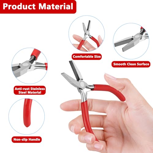 Flat mouth pliers Jewelry Making, needle nose pliers for jewelry making - color: Red-flat Mouth Pliers